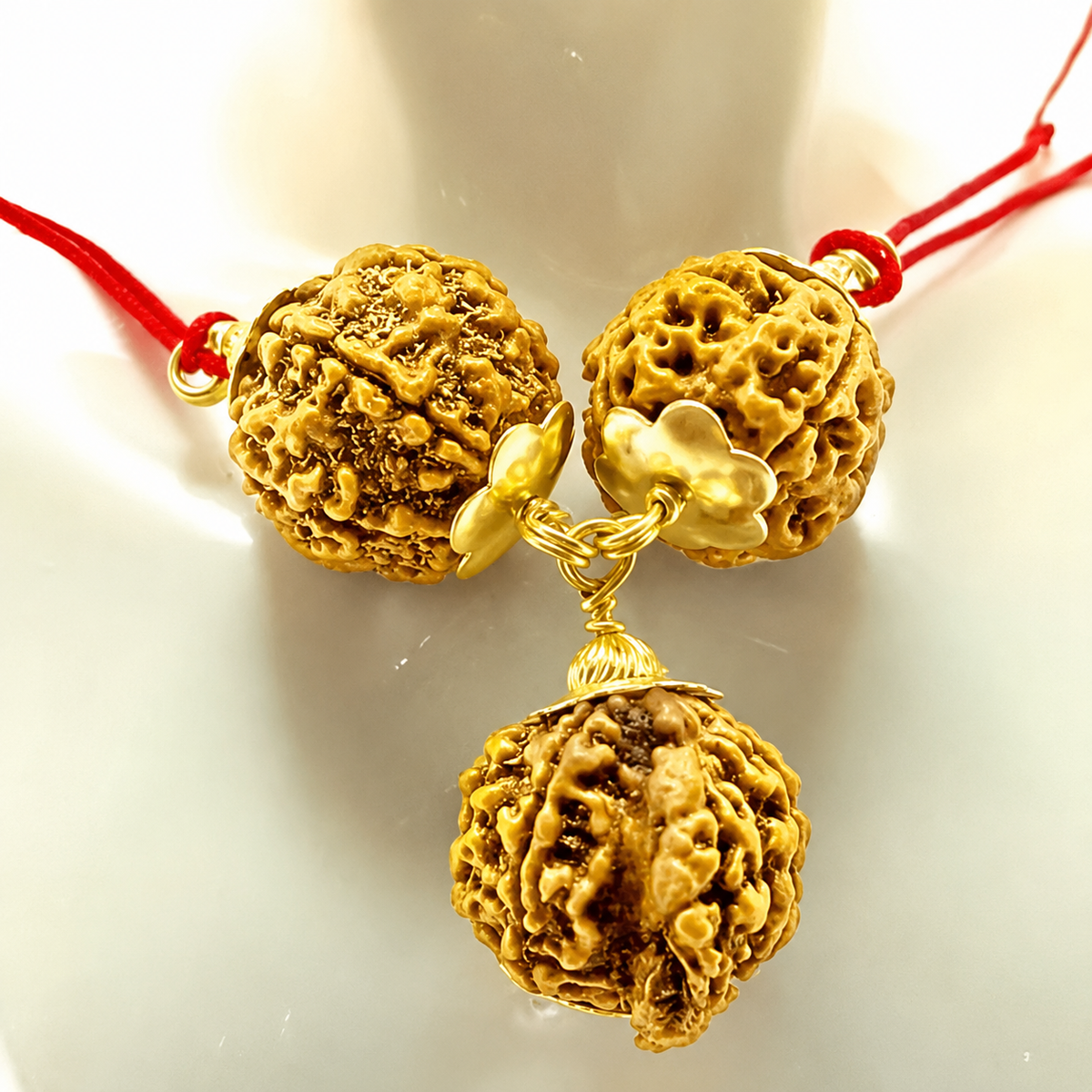 Original Saraswati Kavach – 4 Mukhi, 6 Mukhi & Ganesh Mukhi Rudraksha Combo Pendant | Energized for Studies, Focus, Memory & Career Growth