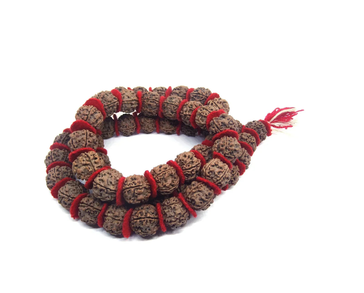5 Mukhi Rudraksha Kantha / Mala Nepali 54 +1 Beads