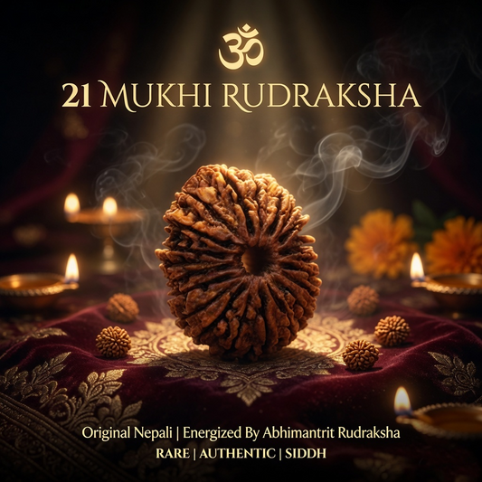 Original 21 Mukhi Nepali Rudraksha Bead | Original Kuber Rudraksha for Wealth & Divine Protection