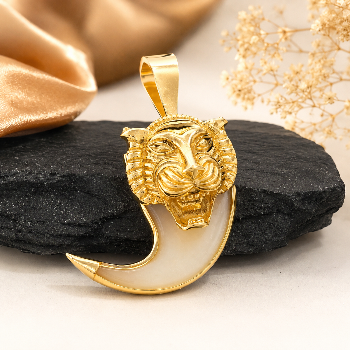 Men’s 1 Gram Gold Finish Surya Nail Pendant – Unique Designer Style