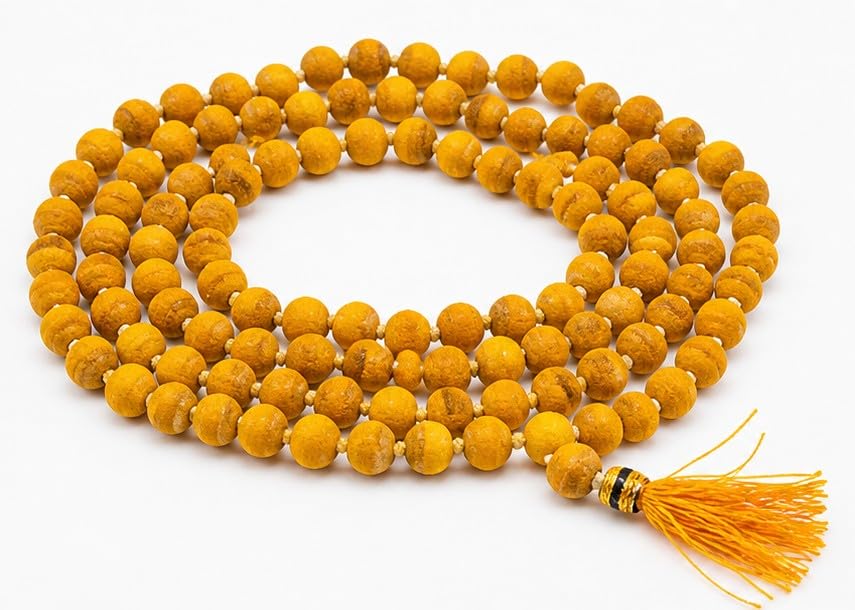 ✨ Original Haldi  Mala – 108+1 Natural Beads ✨