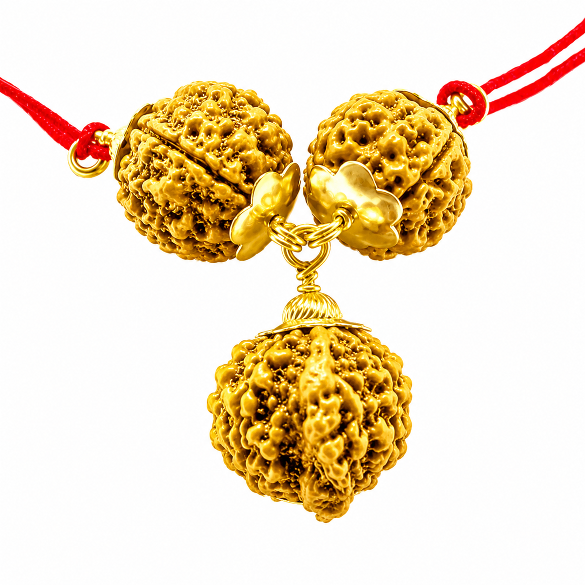 Original Saraswati Kavach – 4 Mukhi, 6 Mukhi & Ganesh Mukhi Rudraksha Combo Pendant | Energized for Studies, Focus, Memory & Career Growth