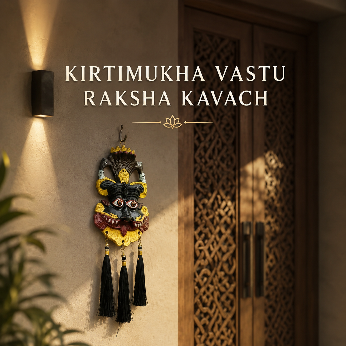 Kirtimukha Vastu Raksha Kavach – Traditional Door Protection Wall Hanging for Home, Office & Shop