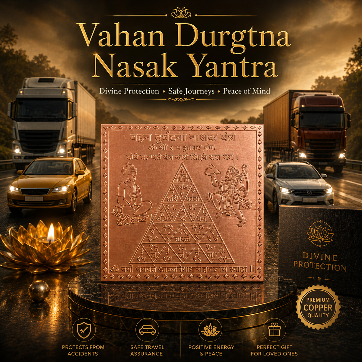 Vahan Durghatna Nashak Yantra – Divine Protection for Safe Travels & Vehicle Safety