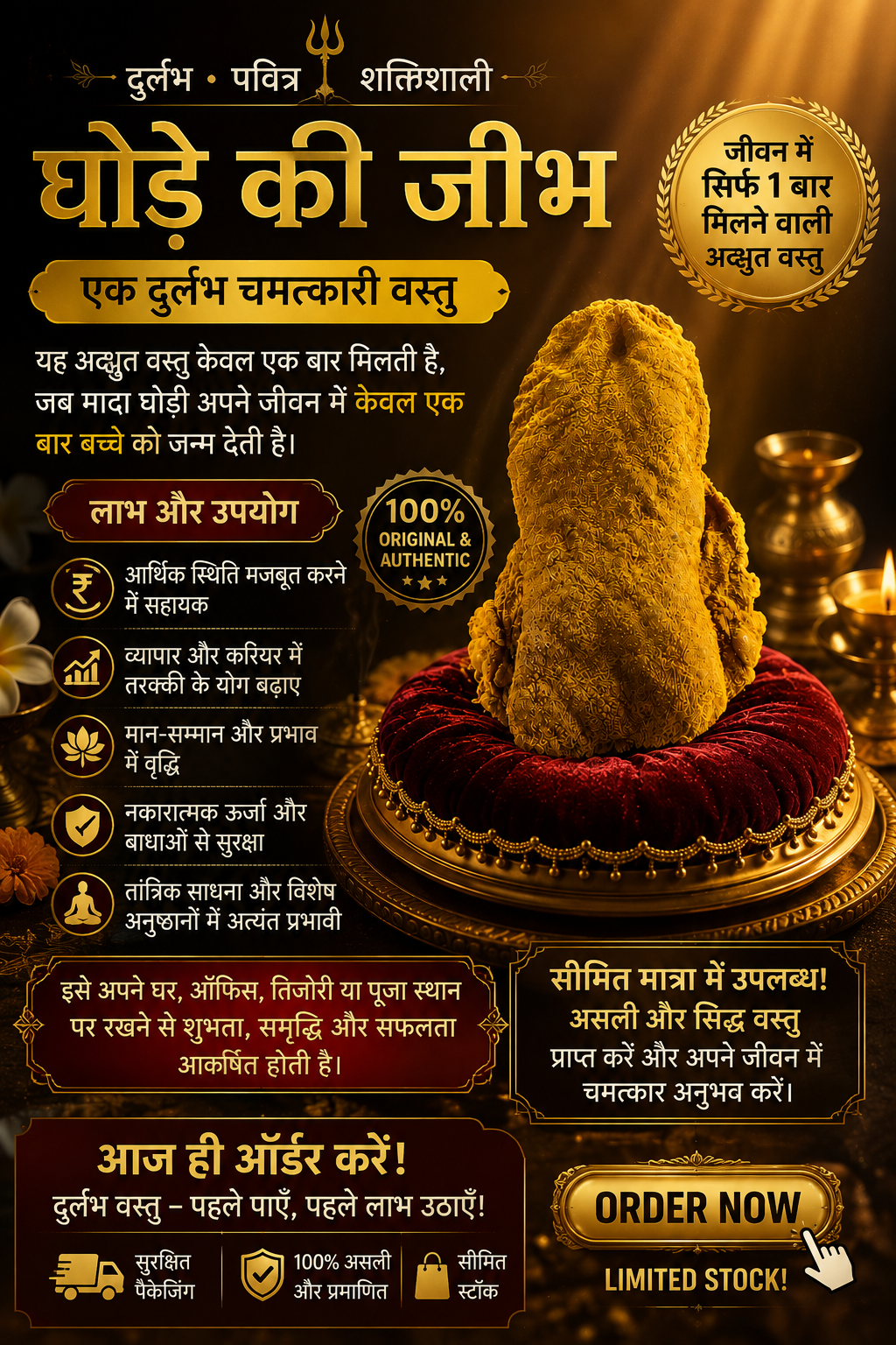 Abhimantrit Ghodi Ki Jeebh – A Sacred Tantric Symbol of Prosperity