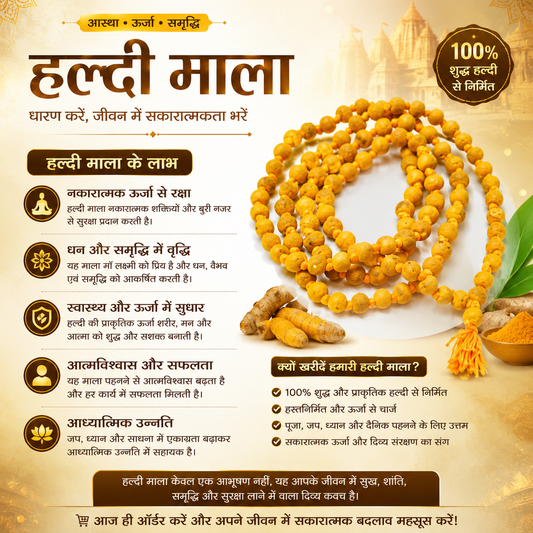 ✨ Original Haldi  Mala – 108+1 Natural Beads ✨