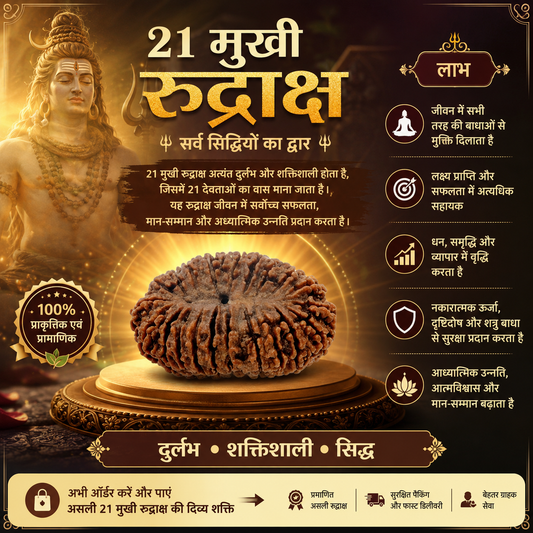 Original 21 Mukhi Nepali Rudraksha Bead | Original Kuber Rudraksha for Wealth & Divine Protection