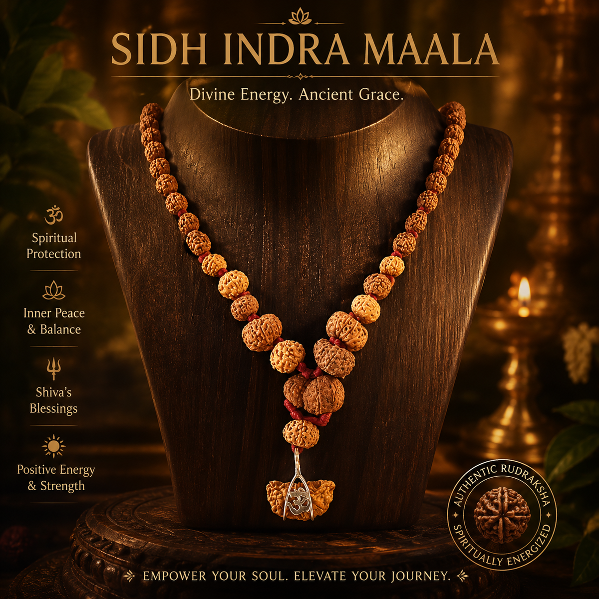 1 - 13 Mukhi Sidh Indra Rudraksha Mala
